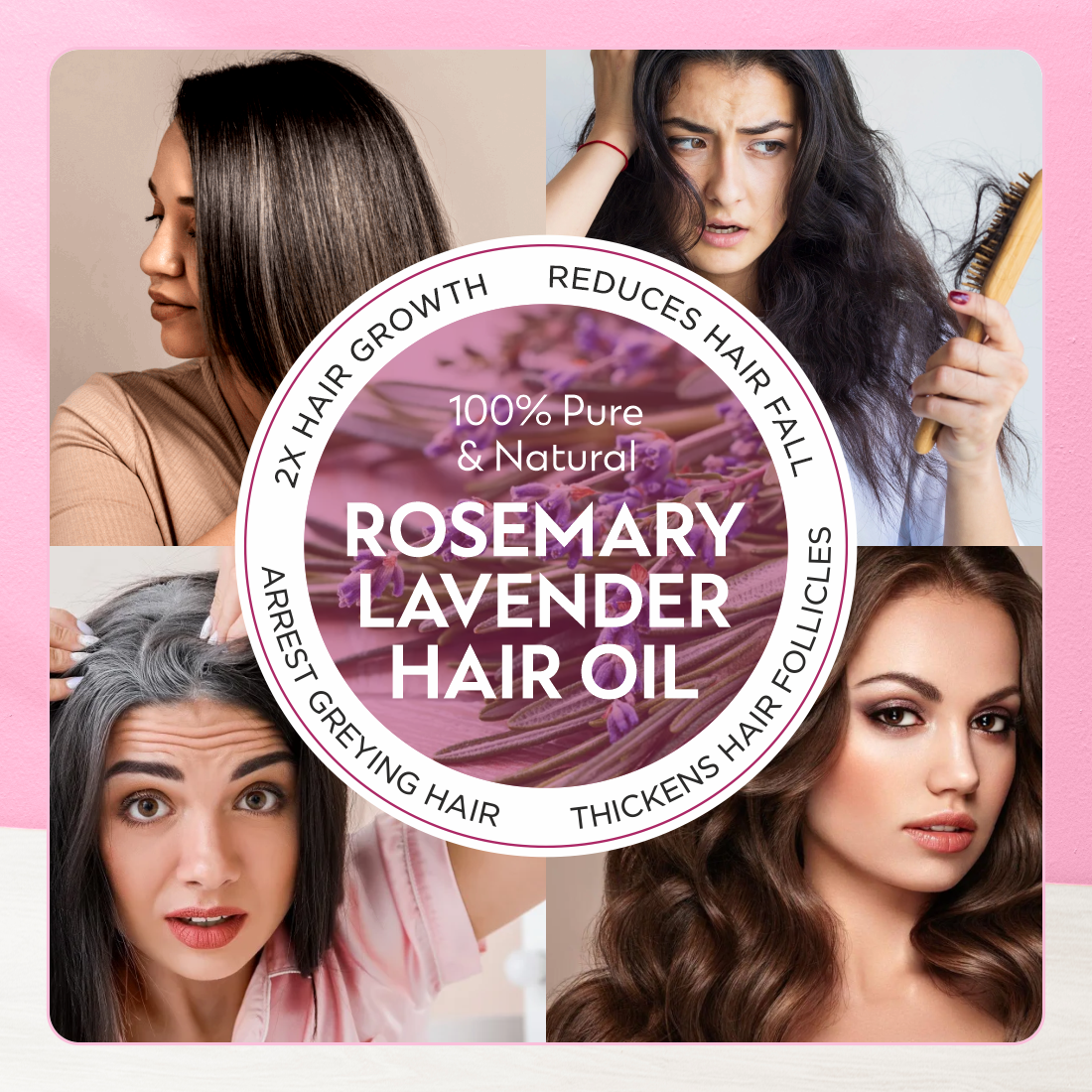 100% Natural Rosemary Lavender Oil 100ml