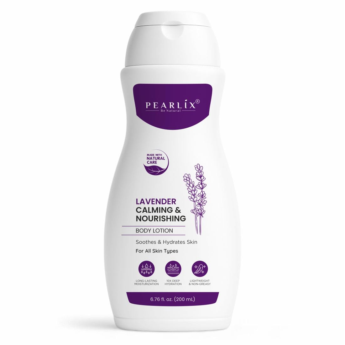 PEARLIX BE NATURAL Lavender Softening Body Lotion | Moisturizing, Nourishing, Hydrating Lotion For All Skin Types | No Parabens, No Sulphates I Lightweight, Non-Greasy Formula 200ml