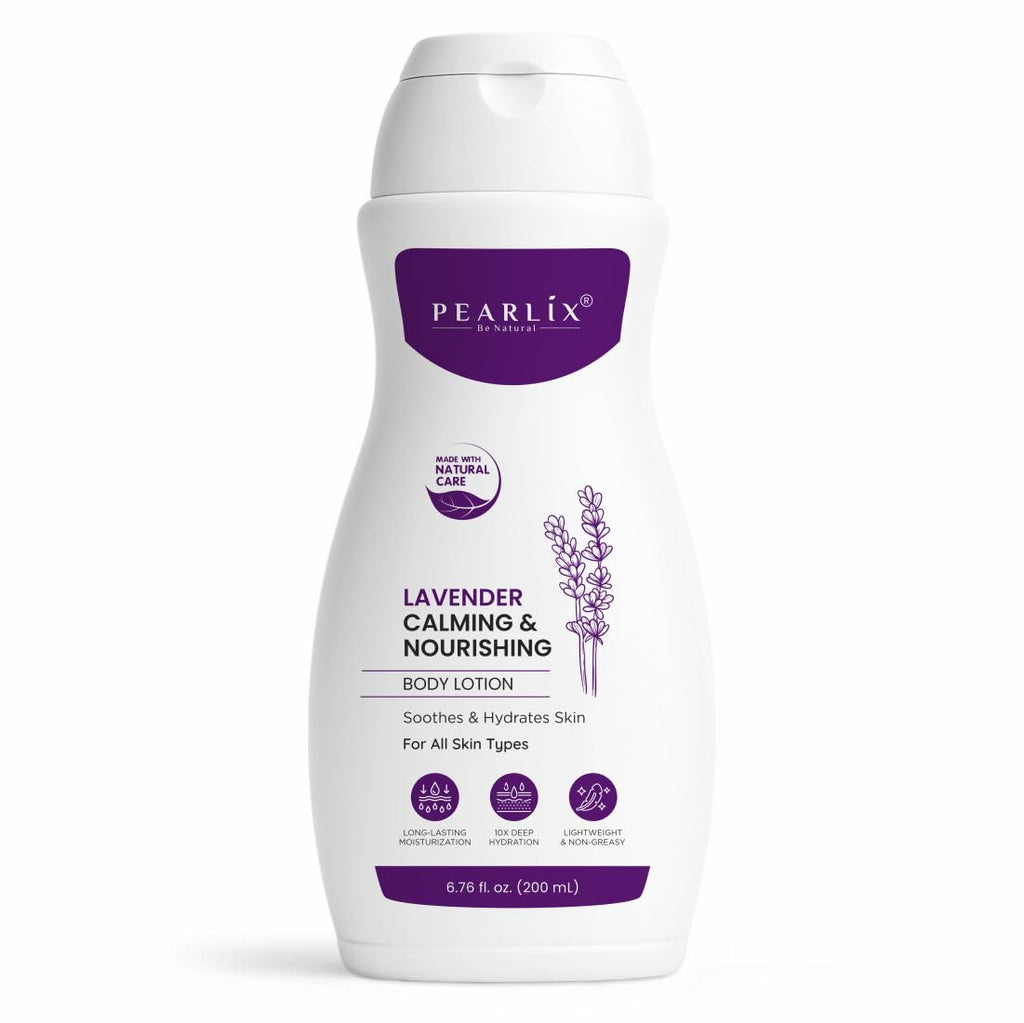 PEARLIX BE NATURAL Lavender Softening Body Lotion | Moisturizing, Nourishing, Hydrating Lotion For All Skin Types | No Parabens, No Sulphates I Lightweight, Non-Greasy Formula 200ml