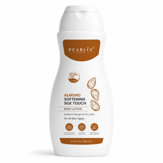 PEARLIX BE NATURAL Almond Nourishing Body Lotion| Intense Moisturization | With 2X Almond Lotion | Smooth and Healthy Looking Skin | For Very Dry Skin | 200ml