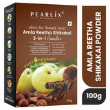 Pearlix® 100% Pure Organic Amla Reetha Shikakai Powder for Hair | Natural Cleanser | Reduce Dandruff | Reduce Split Ends | For Sclap Detox (100 G, Amla, Reetha Shikakai)