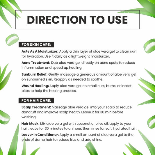 Pearlix® Pure Aloe Vera Skin Gel For Face & Hair, Hydrating, Moisturizing, Soothing Skin, Multipurpose Gel (200g)