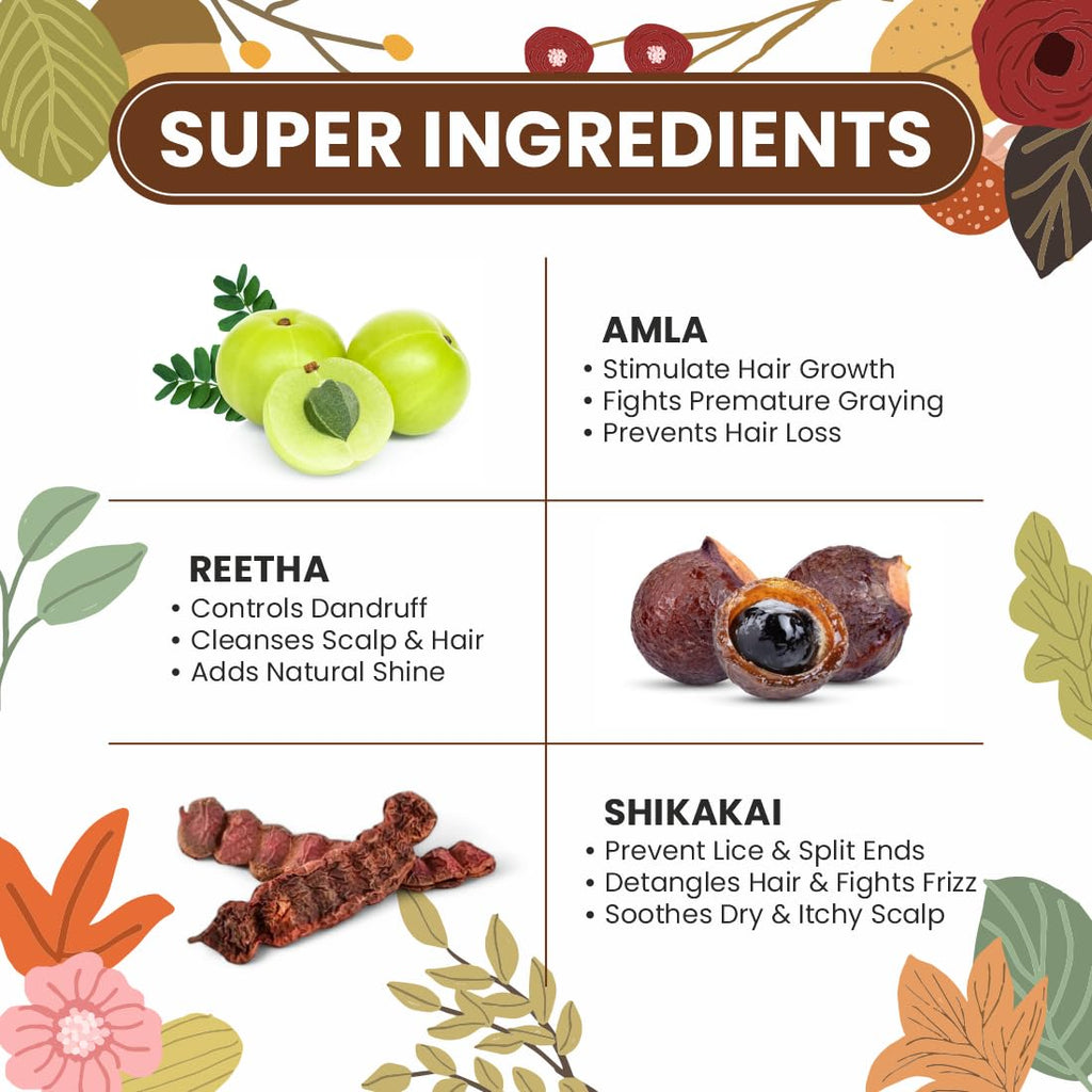 Pearlix® 100% Pure Organic Amla Reetha Shikakai Powder for Hair | Natural Cleanser | Reduce Dandruff | Reduce Split Ends | For Sclap Detox (100 G, Amla, Reetha Shikakai)