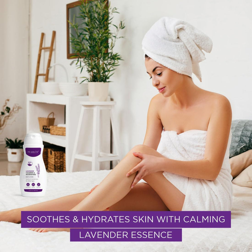 PEARLIX BE NATURAL Lavender Softening Body Lotion | Moisturizing, Nourishing, Hydrating Lotion For All Skin Types | No Parabens, No Sulphates I Lightweight, Non-Greasy Formula 200ml