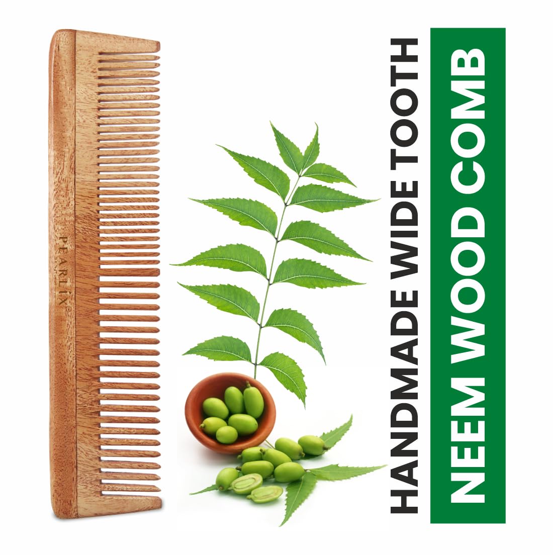 100% Natural Neem Wood Hair Comb – Pearlix Be Natural