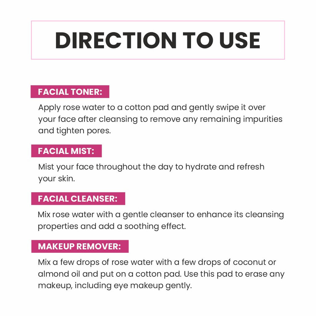 Pearlix® 100% Natural Rose Water Herbal Skin Toner| Keeps skin scented and moisturized| Maintain skin's pH balance| Prevents acne| Suitable for All Skin Types (100ml Pack of 1)