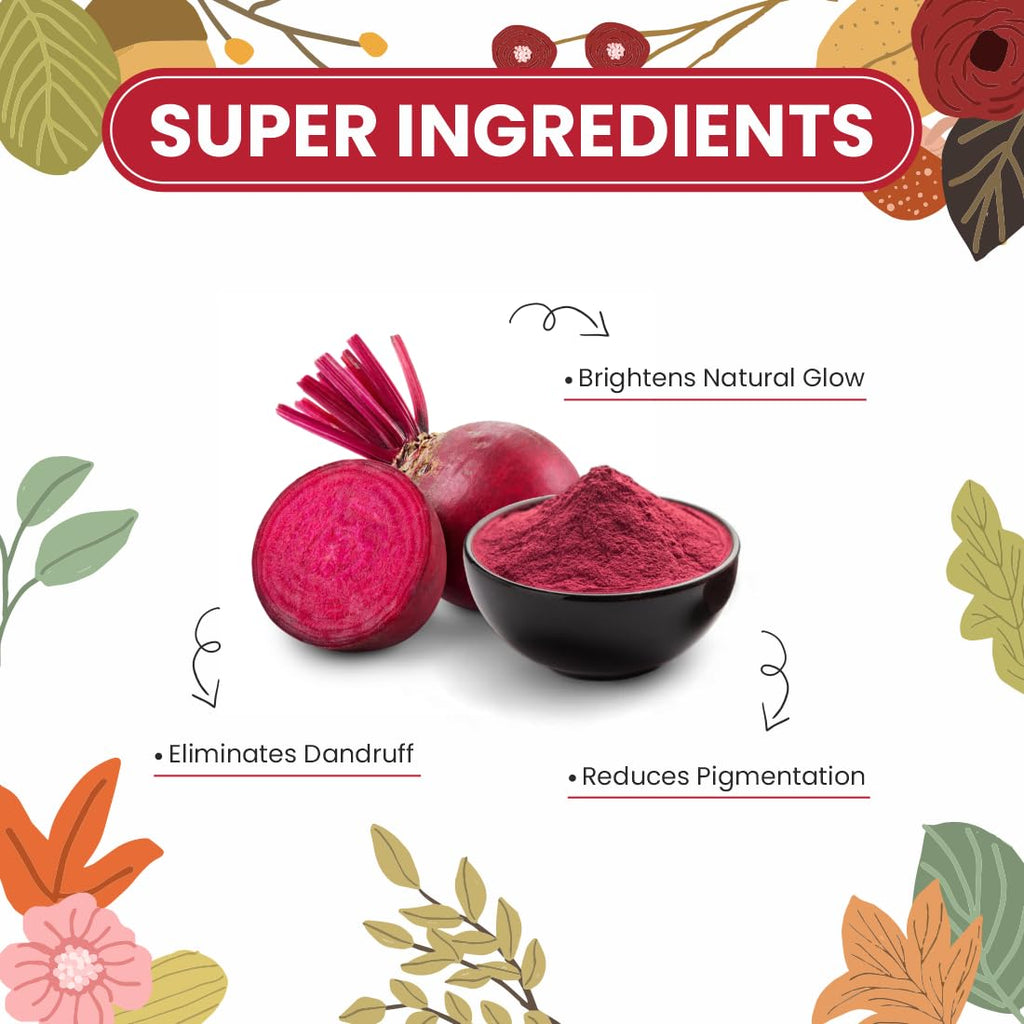 Pearlix® 100% Pure Organic Beetroot Powder for Skin & Hair | Anti- Aging | Healthy Hair | Fight Acne | Nourished Dry Lips | Face Pack For Glowing Skin (100 g, Beetroot)
