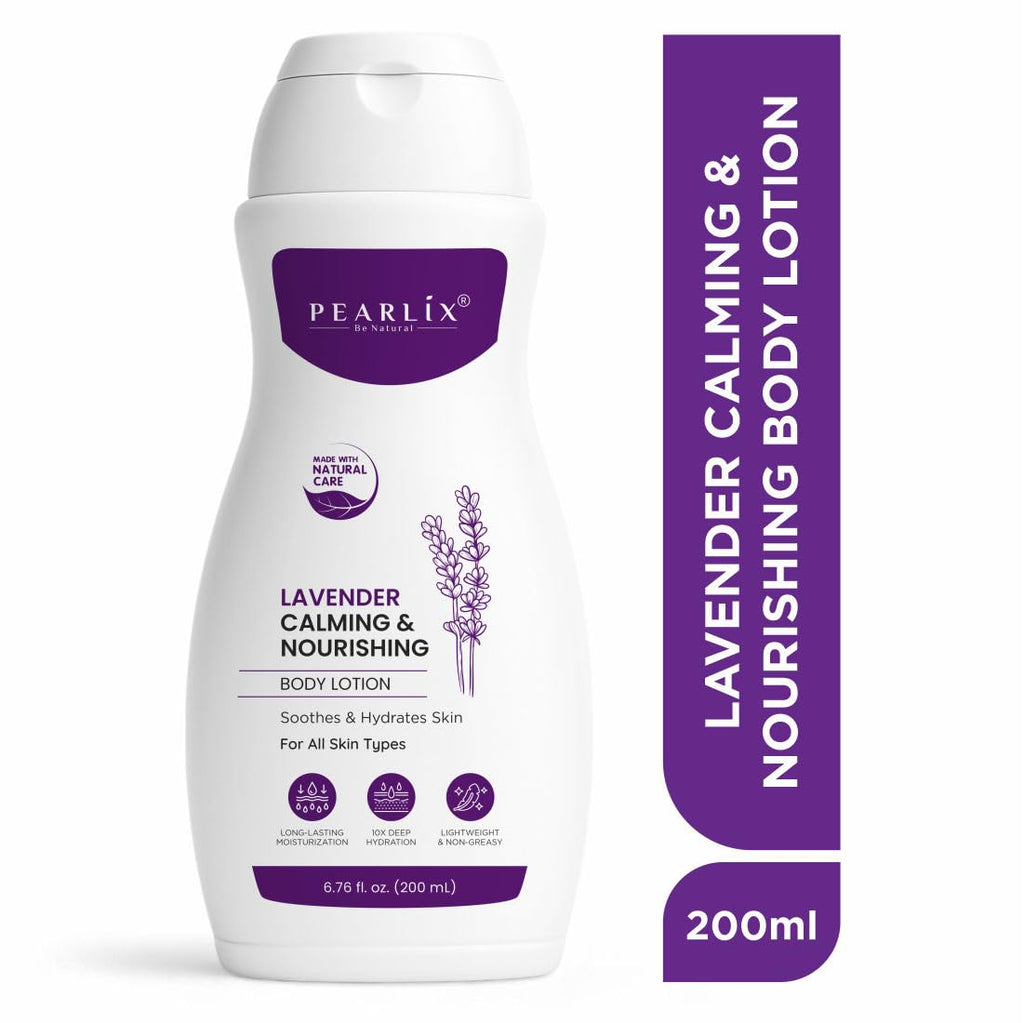 PEARLIX BE NATURAL Lavender Softening Body Lotion | Moisturizing, Nourishing, Hydrating Lotion For All Skin Types | No Parabens, No Sulphates I Lightweight, Non-Greasy Formula 200ml