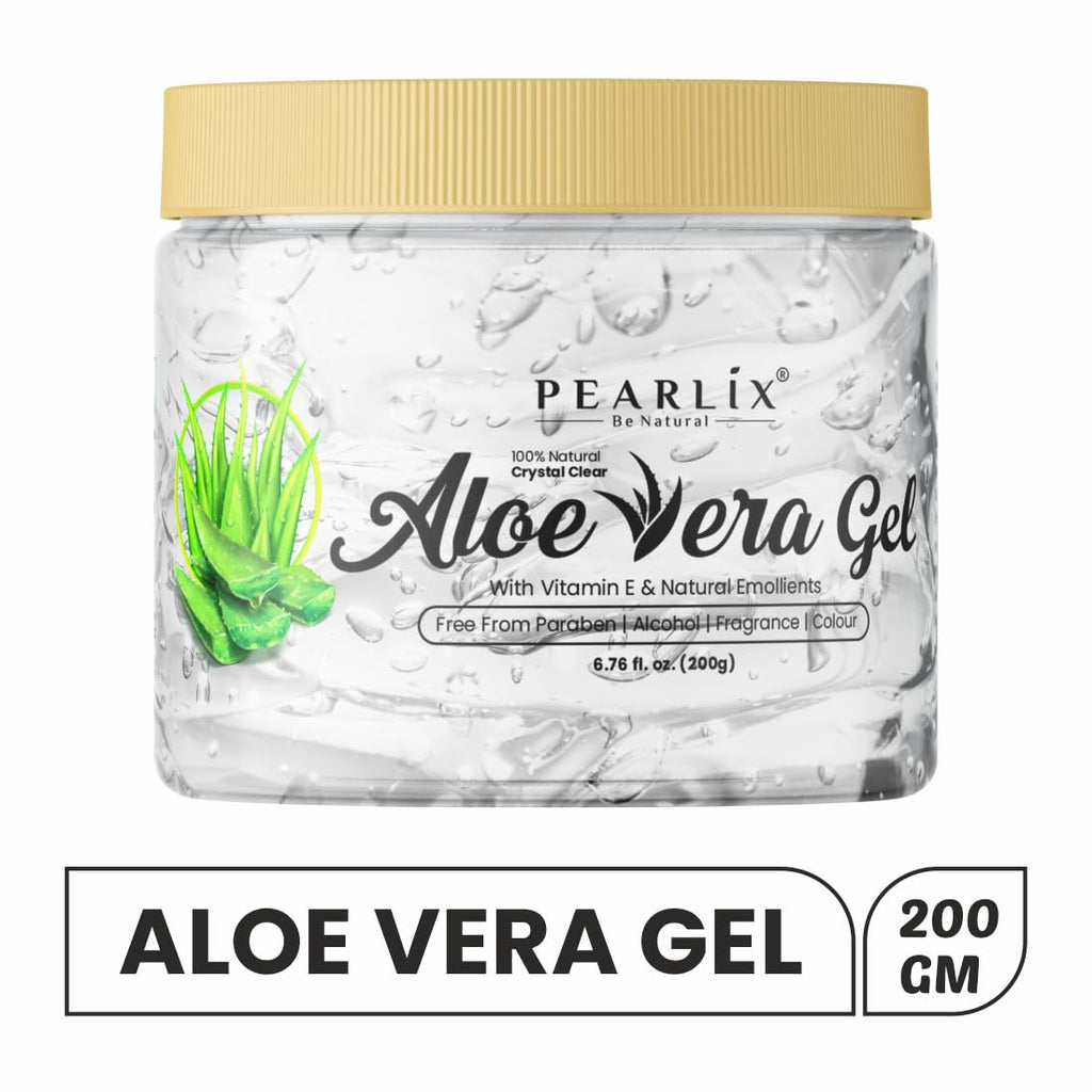 Pearlix® Pure Aloe Vera Skin Gel For Face & Hair, Hydrating, Moisturizing, Soothing Skin, Multipurpose Gel (200g)