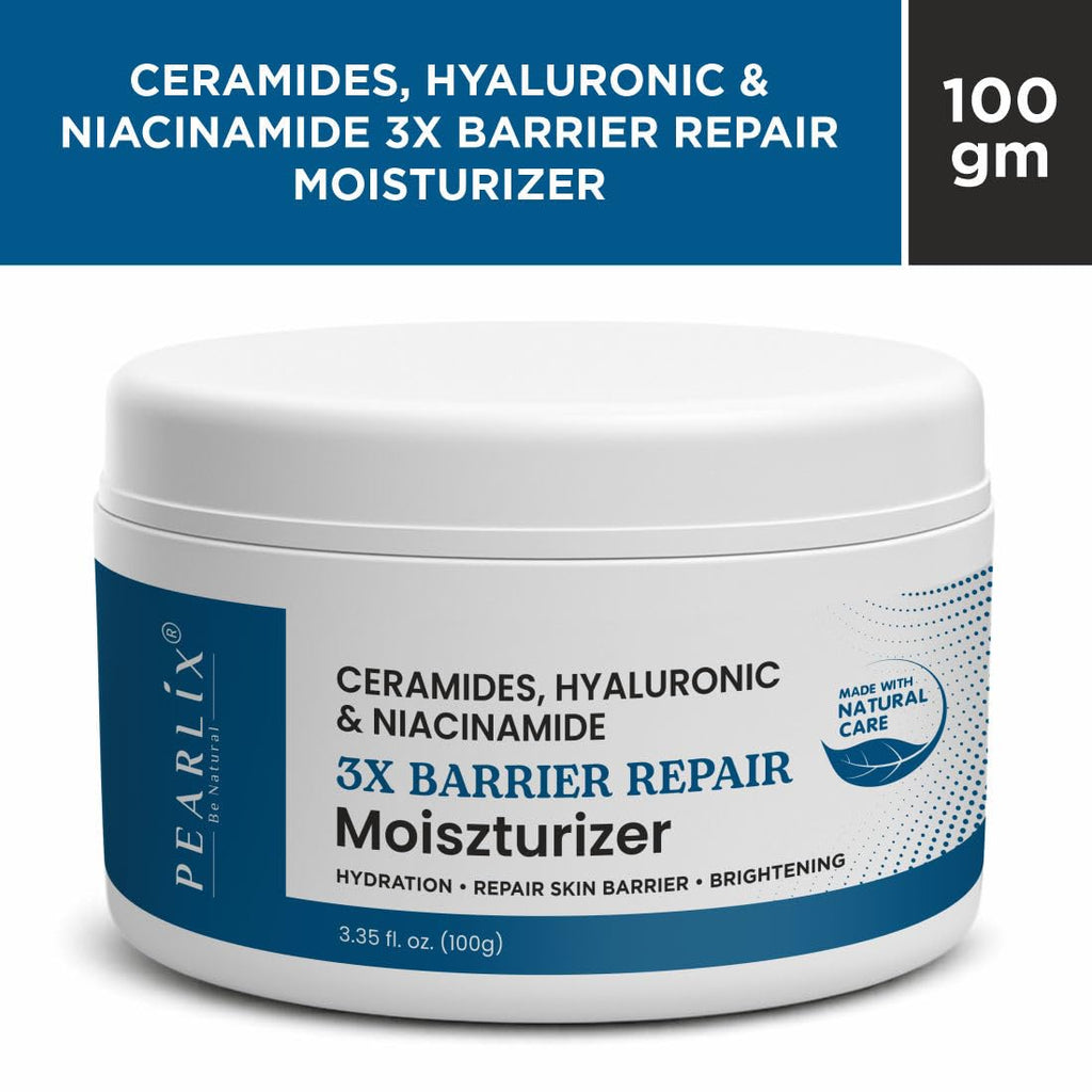 PEARLIX BE NATURAL Niacinamide & Hyaluronic Acid Face Moisturizer Cream for Plumping and Hydrating Skin | Anti-Aging Face Moisturizer for Dry Skin | Non-Greasy & Oil Free Cream | 100g