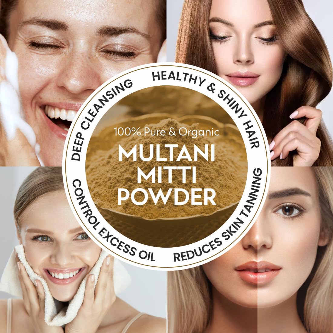 Pearlix® 100% Pure Organic Multani Mitti Powder for Hair & Skin | Deep Cleansing | Skin Brightening | Glowing-Soft Skin | Reduce Tan | Hair & Sclap | Face Pack For Control Excess Oil