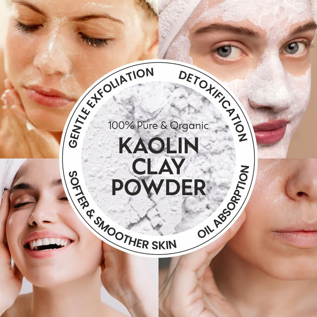 Pearlix® 100% Pure Organic Kaolin Clay Powder | China clay | White Clay | Vegan and Organic | Paraben free | Reduces Acne, De Tan & Blackheads | Fack Pack | Hair Pack (1000g (1Kg), Kaolin Clay)