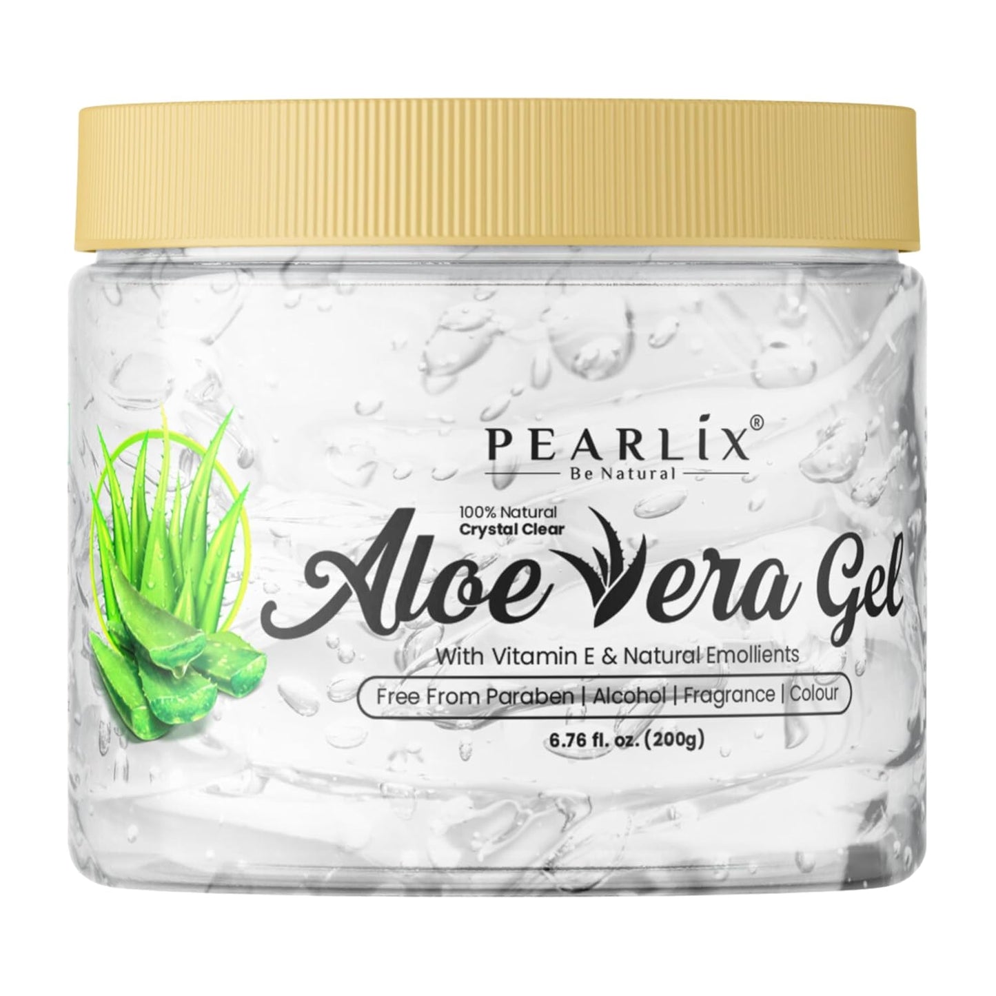 Pearlix® Pure Aloe Vera Skin Gel For Face & Hair, Hydrating, Moisturizing, Soothing Skin, Multipurpose Gel (200g)