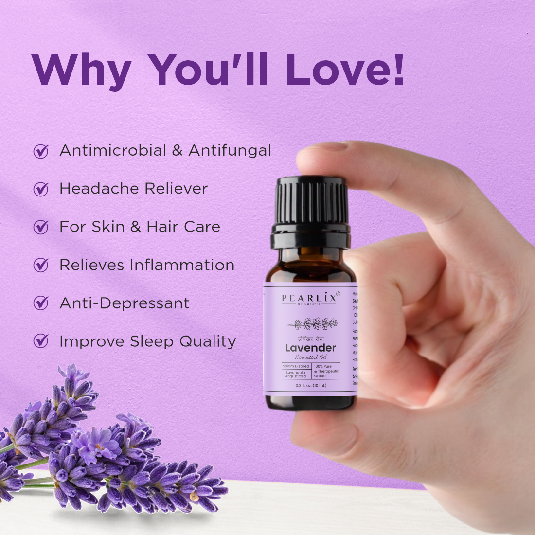 100% Natural Lavender Essential Oil 10ml