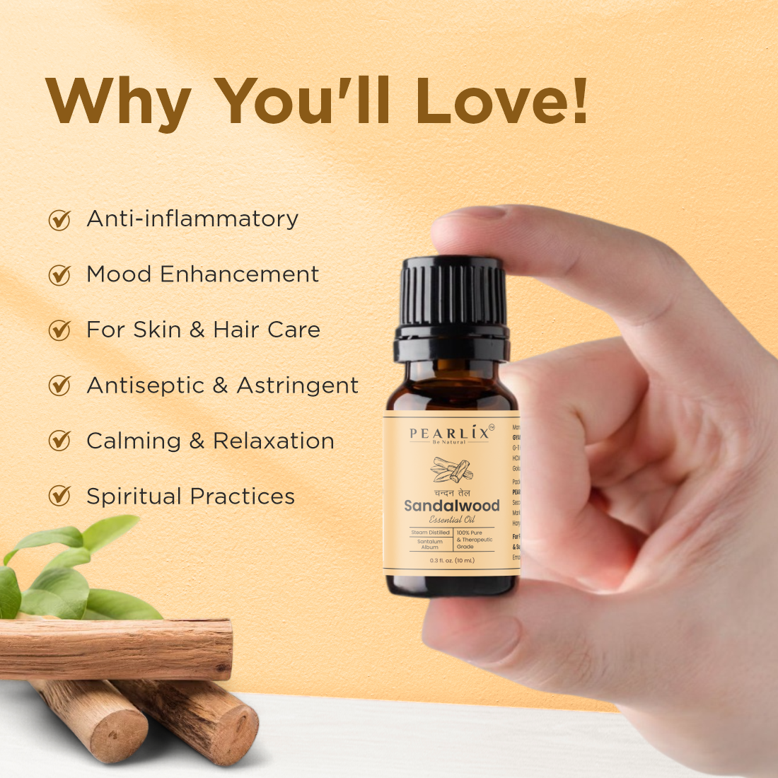 100% Natural Sandalwood Essential Oil 10ml